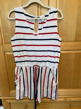 Vineyard Vines Striped Red & Navy Sleeveless Romper